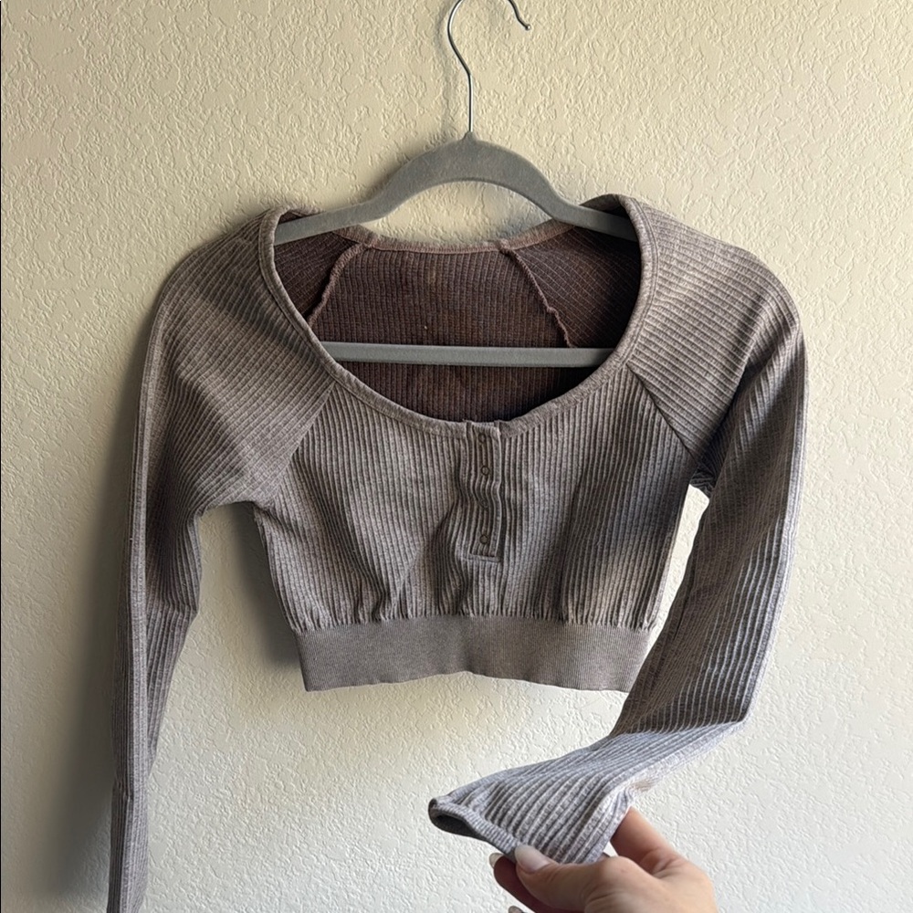 Free People Movement FPM Ribbed Cropped Longsleeve